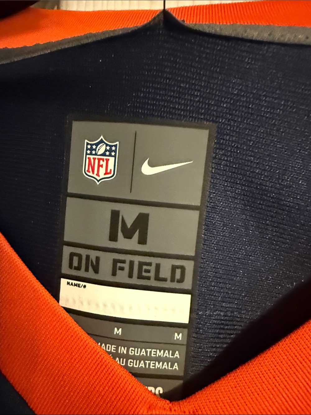 Denver Broncos No.3 Navy and Orange Football Jersey - Nike - Picture 3 of 7